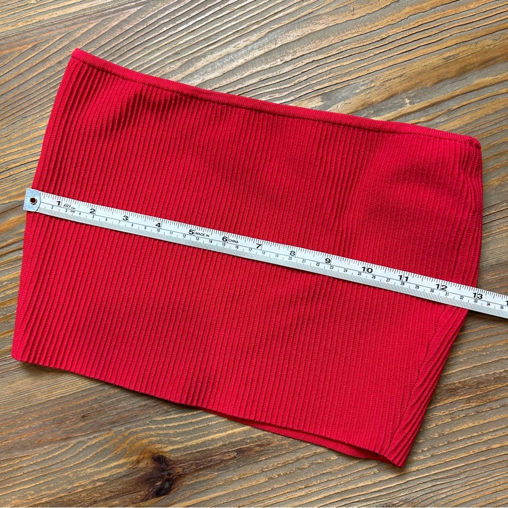 L.A. Hearts Red Ribbed Tube Top - Picture 2 of 6